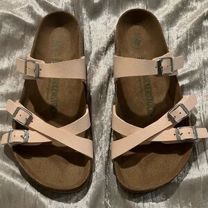 Light Rose Franca Vegan Birkibuc Birkenstock Sandals - Size 38 - Worn one time